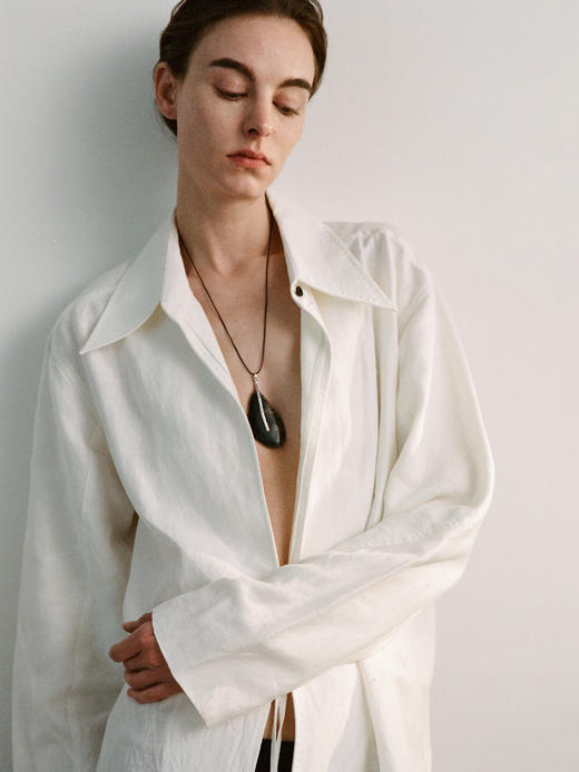 ABOAB｜LEAF Necklace [ 项链  银绿水草玛瑙 / 银灰玛瑙 ]【PASTORALE】 商品图3