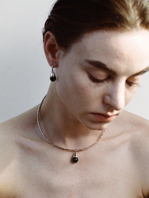 ABOAB｜DRIP Collar [ 项链  银绿水草玛瑙 / 金黑玛瑙 ]【PASTORALE】 商品图1