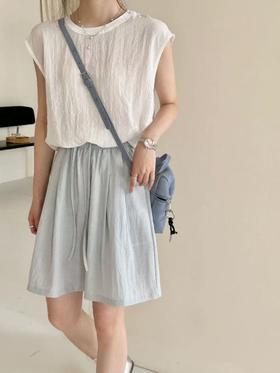 会呼吸的面料｛短裤2025｝C018天丝亚麻莱赛尔面料夏季透气短裤-喜出