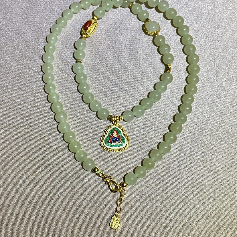 和田玉（青玉晴水）手绕6mm/68颗