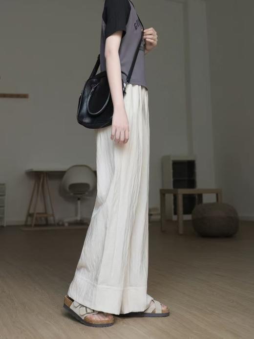 ｛休闲裤2025｝轻薄透气莱赛尔亚麻阔腿裤休闲C013长裤-喜出 商品图1