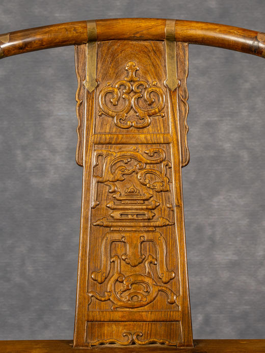 清	黄花梨螭龙捧寿交椅 商品图3