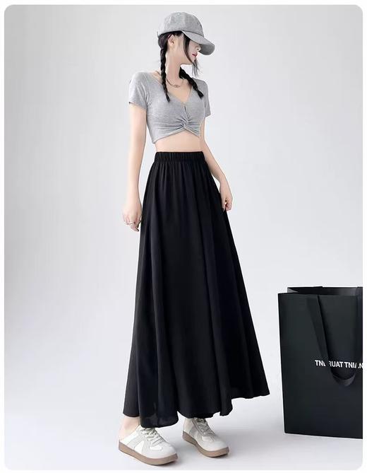 ｛休闲裤2025｝6515棉麻风宽松显瘦半身裙裤大宽腿阔腿裤-喜出 商品图2