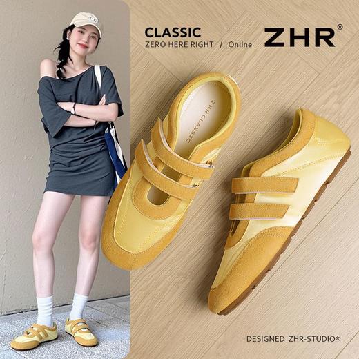 ZHR平底运动玛丽珍鞋女2025新款软底浅口休闲鞋百搭魔术贴德训鞋 商品图0