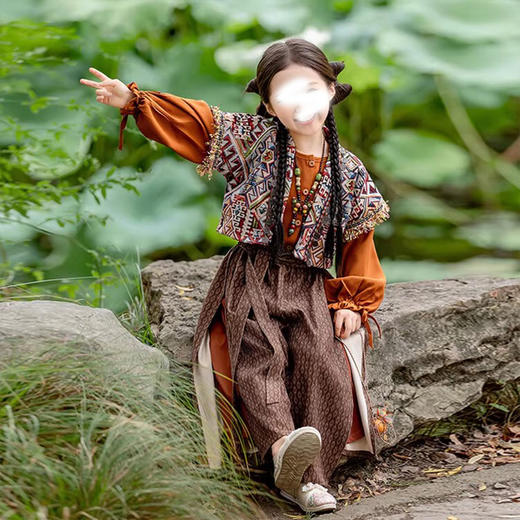 裁缝学苑TQ171汉服三件套纸样儿童外搭衬衣阔腿裤套装样板图纸 商品图4