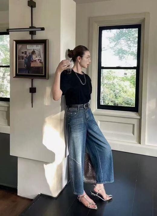 ｛牛仔裤2025｝（软料牛仔）7122夏季九分弯刀裤老爹裤牛仔裤-喜出 商品图6