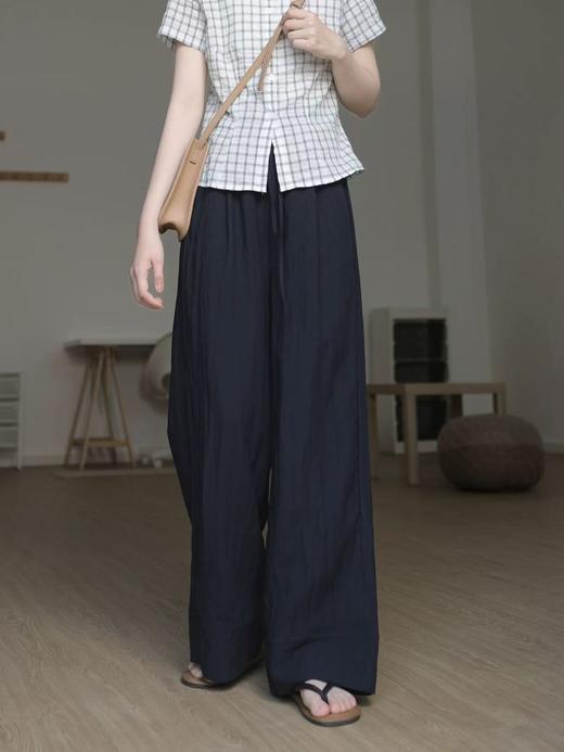 ｛休闲裤2025｝轻薄透气莱赛尔亚麻阔腿裤休闲C013长裤-喜出 商品图10