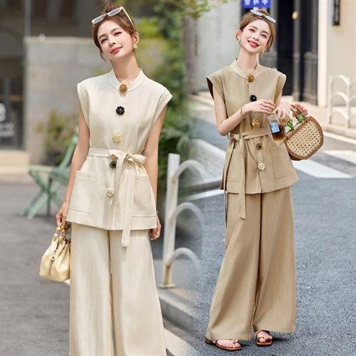 时尚小香风马甲套装2025夏季新款女神范超好阔腿裤两件套潮 BBL2586 商品图4