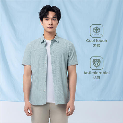 佐丹奴男装25年新款【冰冰系列】【竹原凉感】条纹短袖衬衫01045214 商品图2