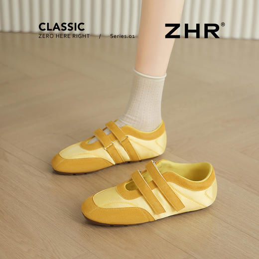 ZHR平底运动玛丽珍鞋女2025新款软底浅口休闲鞋百搭魔术贴德训鞋 商品图6