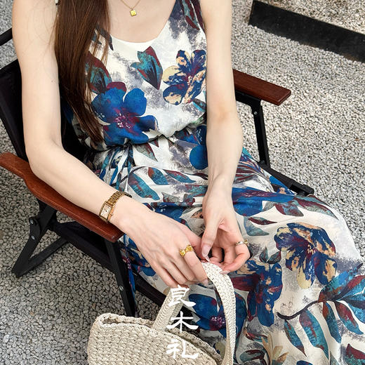 【预售7天】良木礼真丝吊带裙（腰带）（2323） 商品图5