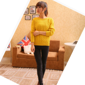 复古麻花毛衣 胖瘦皆宜 70-120斤以内均可穿  衣长58cm 袖长插肩袖55cm 胸围90~105 （误差1~3cm）