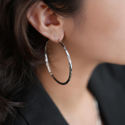 Garden of Eden 伊甸园系列 | 树纹耳圈（金银2色） 商品图3