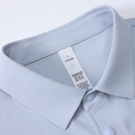 高奢极简无缝短袖韩领小方格吸湿透气冰感夏季翻领polo衫  HLS-WF83022# 商品图3