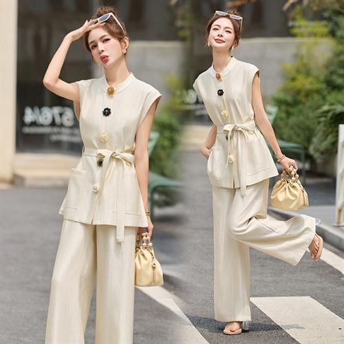 时尚小香风马甲套装2025夏季新款女神范超好阔腿裤两件套潮 BBL2586 商品图3