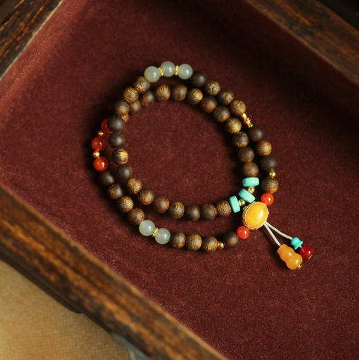 【青山特惠】6mm 42颗 绿棋楠【洛笙】沉香手链   c32 商品图0