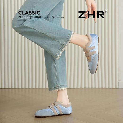 ZHR平底运动玛丽珍鞋女2025新款软底浅口休闲鞋百搭魔术贴德训鞋 商品图8
