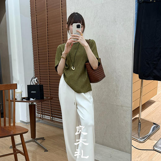 【预售7天】良木礼丝绸绉格短袖（5423-5） 商品图3