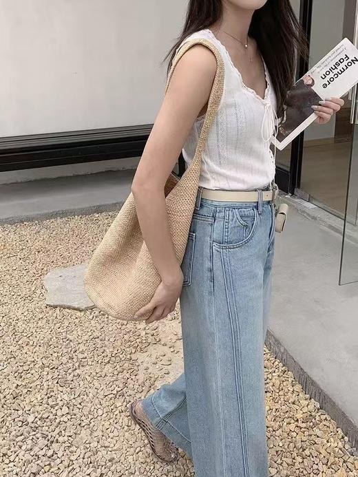 ｛牛仔裤2025｝（送腰带）100%棉品质春秋款58081立体纹牛仔裤-喜出 商品图1