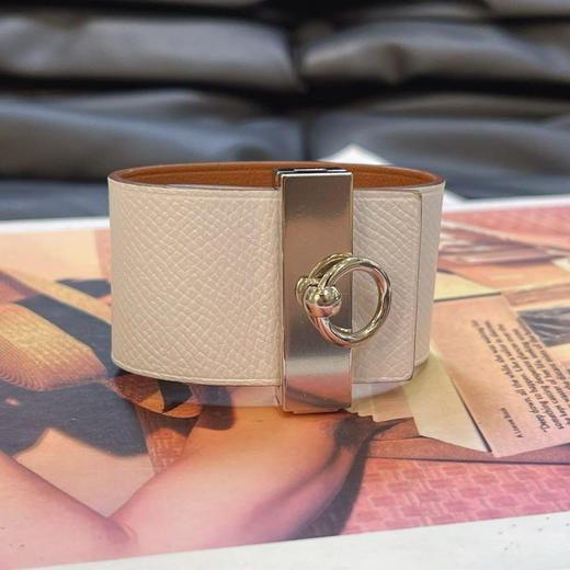 爱马仕 pm 白棕 银扣 E皮 圆环 手带 商品图0