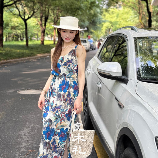 【预售7天】良木礼真丝吊带裙（腰带）（2323） 商品图1