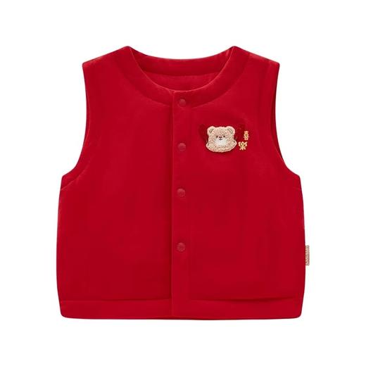 拉比-童衣类(春)I5喜乐全开马夹红色LYAB102306 商品图0