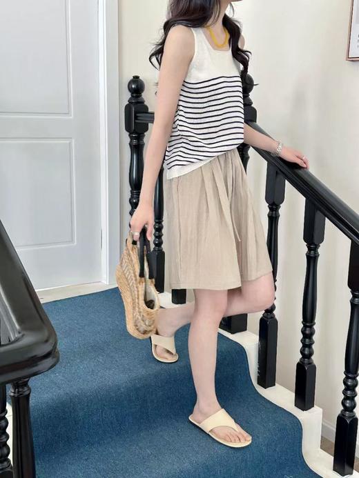 会呼吸的面料｛短裤2025｝C018天丝亚麻莱赛尔面料夏季透气短裤-喜出 商品图6