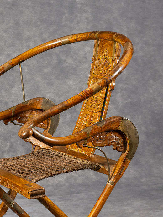 清	黄花梨螭龙捧寿交椅 商品图2