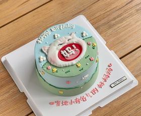 猫猫手绘蛋糕 妈~ （猫咪） n m （文字可换）