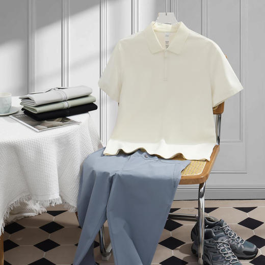 夏季新款时尚百搭潮流男女同款短袖翻领纯色休闲上衣   HLS-GS82029# 商品图0