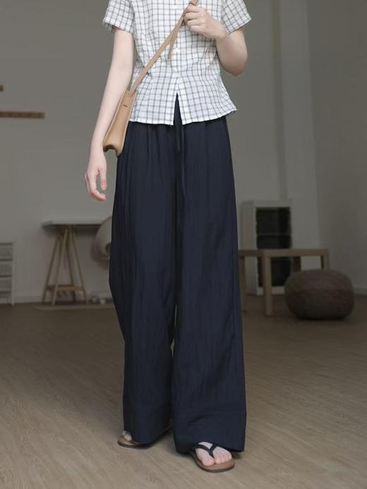 ｛休闲裤2025｝轻薄透气莱赛尔亚麻阔腿裤休闲C013长裤-喜出 商品图12