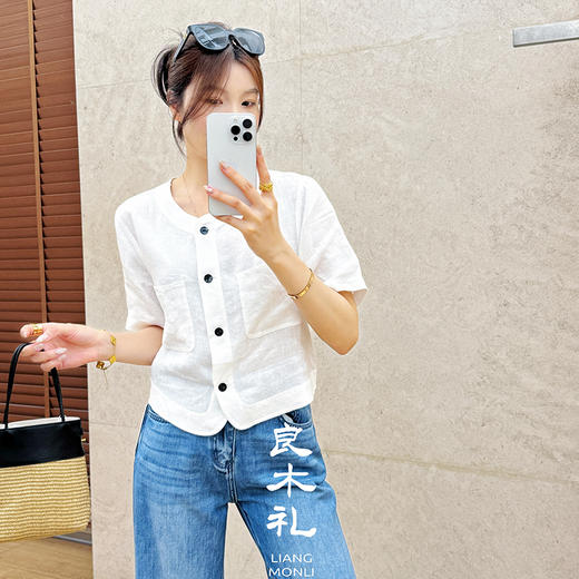 【现货】亚麻短袖外套(84719) 商品图2