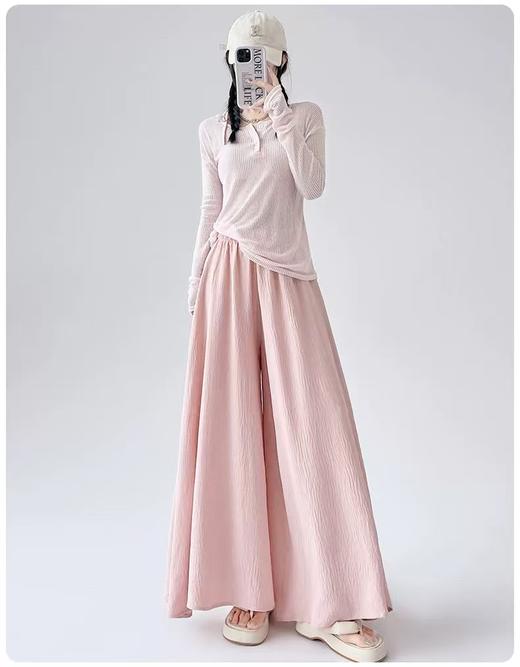 ｛休闲裤2025｝6515棉麻风宽松显瘦半身裙裤大宽腿阔腿裤-喜出 商品图0