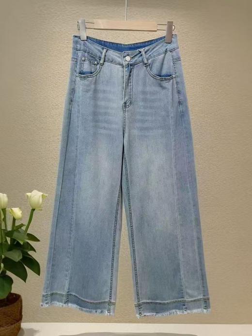 ｛牛仔裤2025｝5632夏季薄款毛边显瘦直筒牛仔裤-喜出 商品图2