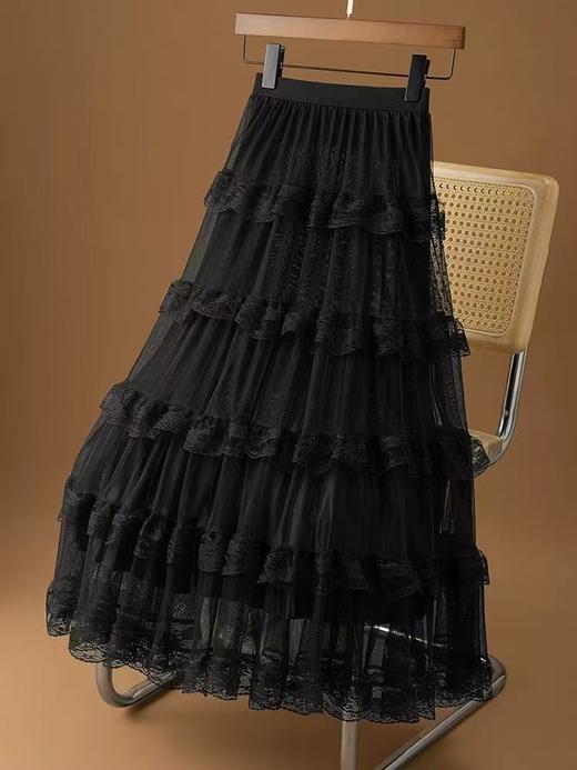 半裙系-9301夏季薄款百褶网纱蛋糕裙-喜出 商品图5