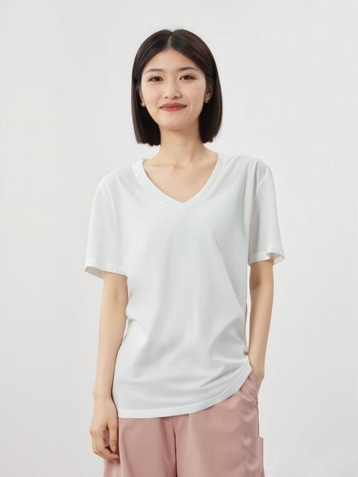 清仓价2025~6127 夏季薄款V领后蝴蝶标T恤-喜出 商品图1