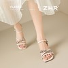ZHR则则水钻粗跟凉鞋2025新款气质百搭一字凉鞋仙女方头时尚女鞋 商品缩略图2