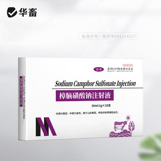 樟脑磺酸钠注射液 用于心脏衰弱，呼吸抑制等辅助治疗 华畜 商品图1