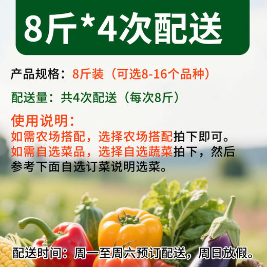 京津冀包邮 有机蔬菜宅配套餐三人亲子蔬菜包 8斤*4份 商品图1