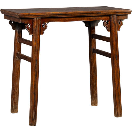 清早期	黄花梨夹头榫如意云纹独板面平头案 商品图6