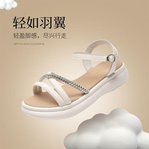 ZHR则则水钻条带厚底凉鞋女2025夏季新款轻便爆款ins女鞋优雅宽脚 商品图4