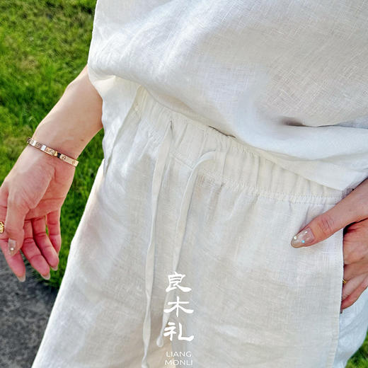 【预售7天】良木礼毛边亚麻裤（T62） 商品图3