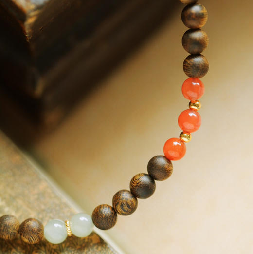 【青山特惠】6mm 42颗 绿棋楠【洛笙】沉香手链   c32 商品图5