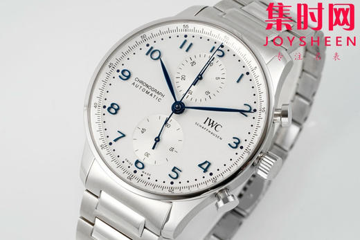 扛鼎新作一IWC万国表 AZ葡萄牙系列计时腕表 透底葡计钢带款 男士腕表 白盘蓝针 商品图3