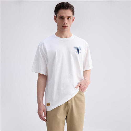 佐丹奴男装25年新款蔚蓝经典系列纯棉T恤衫01095209 商品图5