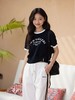 七夕福利-NO退~黑白拼色下摆打结短款T恤-喜出 商品缩略图0