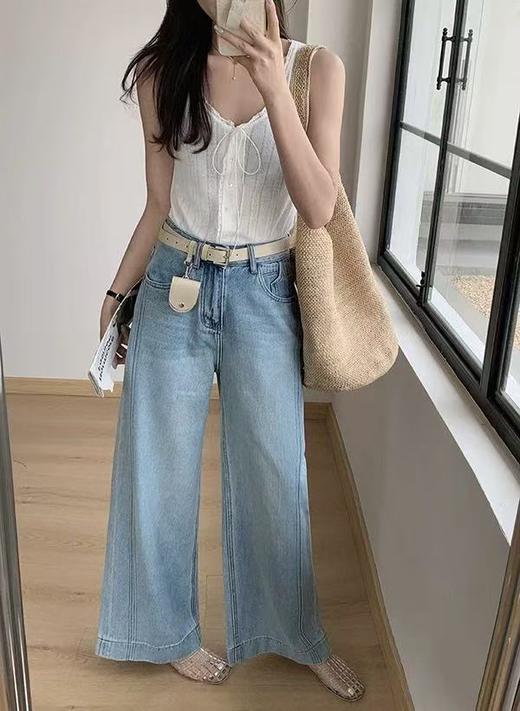 ｛牛仔裤2025｝（送腰带）100%棉品质春秋款58081立体纹牛仔裤-喜出 商品图5