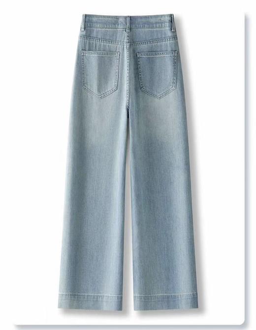 ｛牛仔裤2025｝7086莱赛尔➕棉立体条直筒牛仔裤-喜出 商品图6