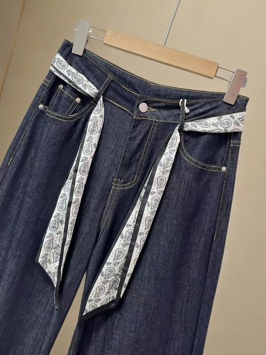 11.11直降到底！！｛牛仔裤2025｝（送丝巾）7172/7308腰果花卷边夏季薄款直筒牛仔裤-喜出 商品图4
