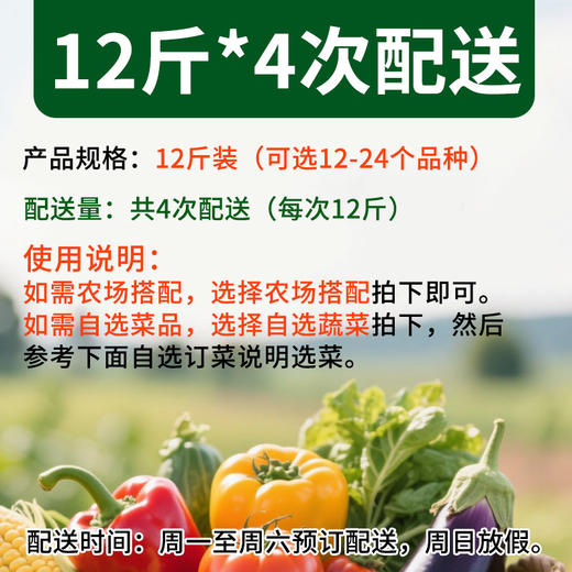 全家福有机蔬菜宅配套餐蔬菜包 12斤*4份可自选 京津冀包邮 商品图2